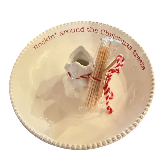 Mud Pie Other - Mud Pie “Rockin’ Around The Christmas Treats” Toothpick Dish